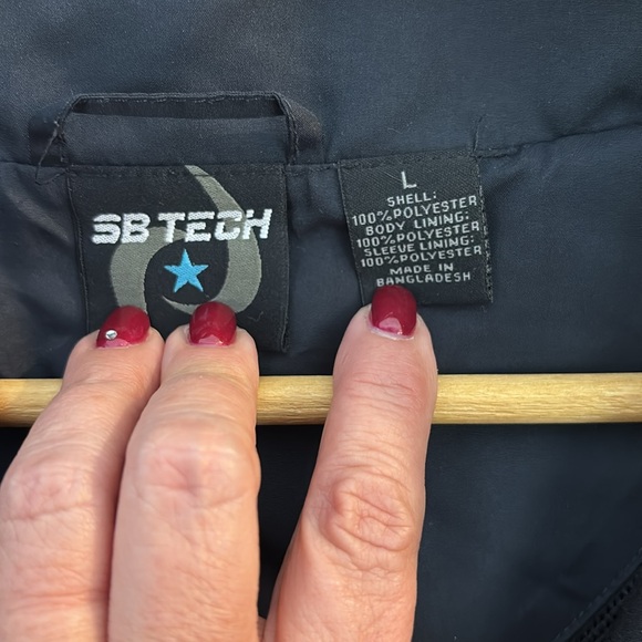 SB Tech Men's Black Windbreaker Jacket size L - Picture 8 of 10